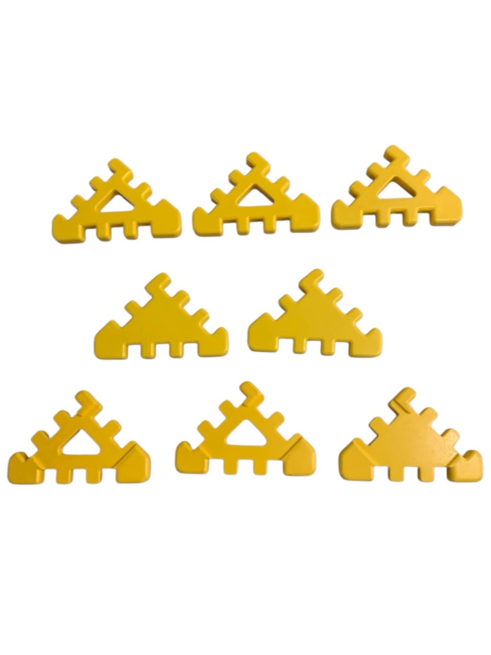 Vintage Little Tikes Wee Waffle Blocks Triangle Roof Pieces Lot of 8 Yellow